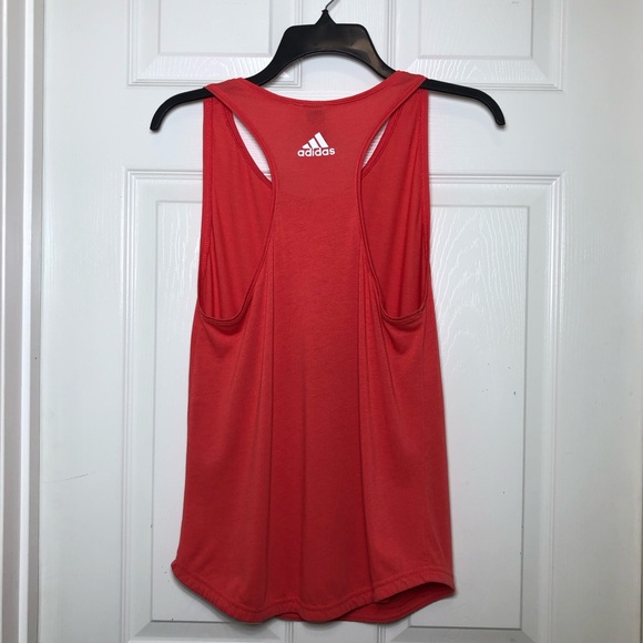 adidas White Logo Orange Red Racerback Tank Top S - Picture 6 of 10